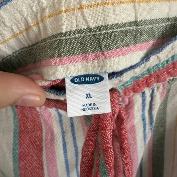 Old Navy Multi-Colored Wide Leg Linen Pants – Size XL (Gently Used, Good Conditi - Picture 3 of 4